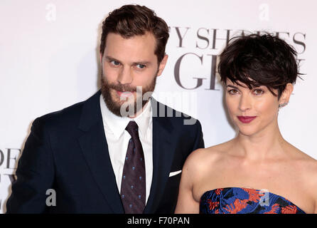 Feb 12, 2015 - London, England, UK - Jamie Dornan and Amelia Warner at Fifty Shades of Grey UK Premiere Stock Photo