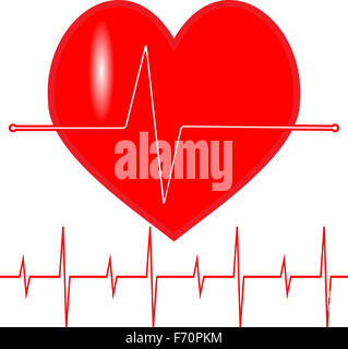 heart pulsating rhythm graph abstract red background Stock Photo - Alamy