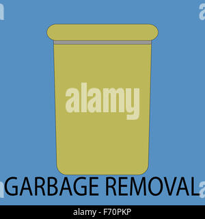 Garbage removal icon. Trash remove, basket container. Vector art design abstract unusual fashion illustration Stock Photo
