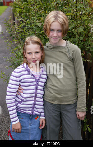 Two sisters standing outside together, Stock Photo