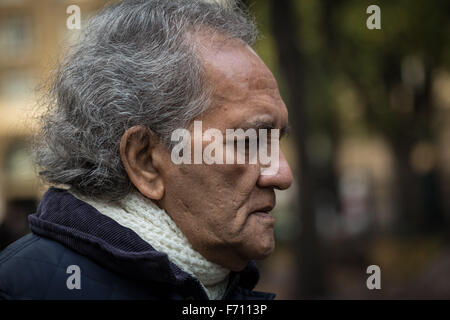 London, UK. 23rd November, 2015. Aravindan Balakrishnan from the alleged extreme left-wing Maoist cult arrives at Southwark Crown Court to continue his trial on slavery charges and multiple counts of indecent assault Credit:  Guy Corbishley/Alamy Live News Stock Photo