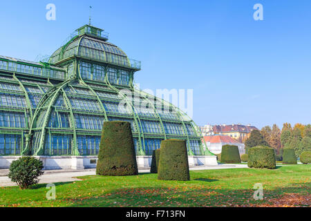 The Palm house, garden of Schonbrunn Palace. Vienna, Austria Stock Photo