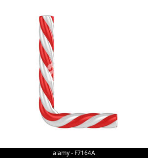 christmas candy cane font - letter L Stock Photo