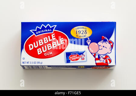 A box of '1928 Original' Dubble Bubble gum. Stock Photo