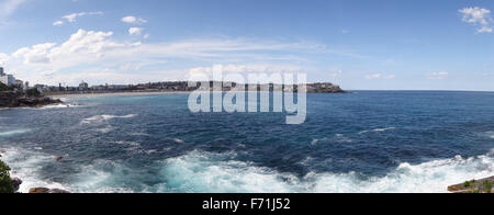 blue sky water wave panorama Stock Photo