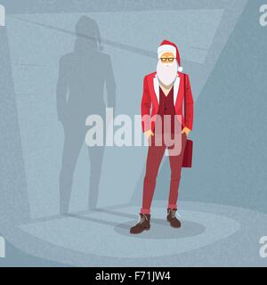 Cartoon Santa Claus Hipster Style Fashion Stock Vector