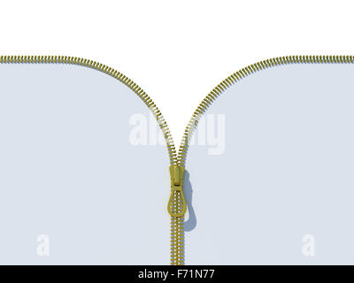 Zipper on white Stock Photo