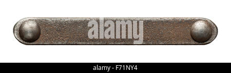 Rusty metal plate texture with rivets Stock Photo