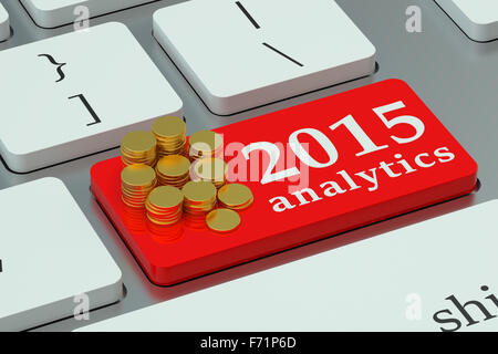 Financial Analitics 2015 concept on the keyboard Stock Photo