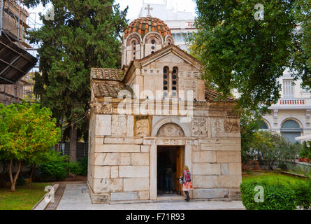 Church of Theotokos Gorgoepikoos & St. Eleftherios, Byzantine era church, Plaka, Athens, Greece Stock Photo