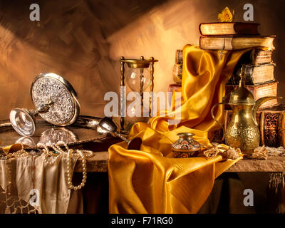 Vanitas Still Life - Omnia transeunt (Everything passes) Stock Photo