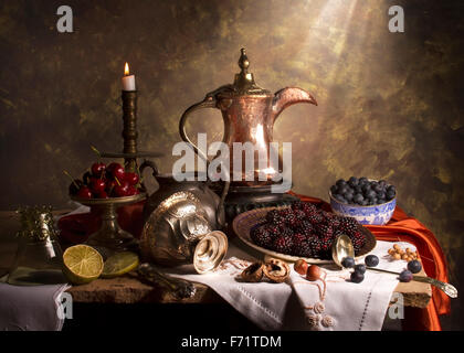 Still Life with Arabian Coffee Pot Stock Photo