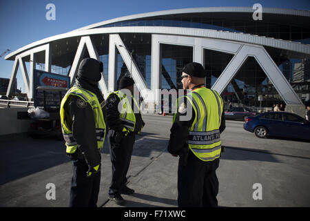 Nov. 22, 2015 - Atlanta, GA - Atlanta police maintain large presence outside Philips Arena Sunday prior to WWE wrestling event. Terrorists were reported to have the venue listed as a target for an attack Sunday night.NY DAILY NEWS OUT (Credit Image: © Robin Rayne Nelson via ZUMA Wire) Stock Photo