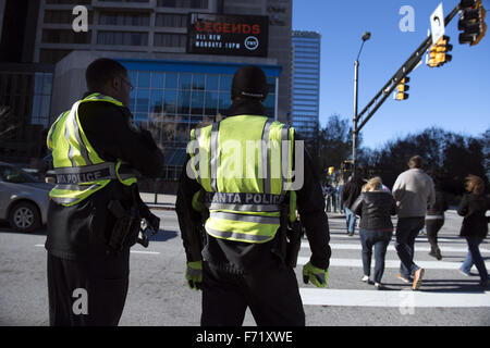 Nov. 22, 2015 - Atlanta, GA - Anxious crowd waits to clears security at Philips Arena, where possible terrorist attack had been mentioned as a possibility  by FBI and Department of Homeland Security..NY DAILY NEWS OUT (Credit Image: © Robin Rayne Nelson via ZUMA Wire) Stock Photo