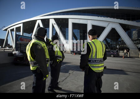 Nov. 22, 2015 - Atlanta, GA - Atlanta police maintain large presence outside Philips Arena Sunday prior to WWE wrestling event. Terrorists were reported to have the venue listed as a target for an attack Sunday night.NY DAILY NEWS OUT (Credit Image: © Robin Rayne Nelson via ZUMA Wire) Stock Photo