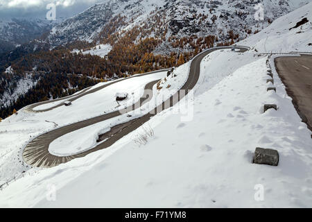 Großglockner High Alpine Road in winter, High Tauern National Park, Austria, Europe Stock Photo