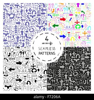 Set of 4 seamless patterns Stock Vector