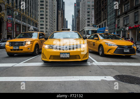 Taxi cabs, Manhattan, New York, USA Stock Photo