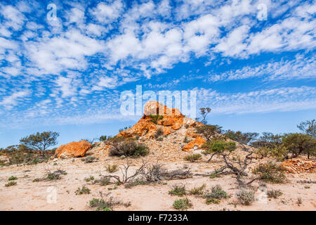 colourful rock outcrop at the Granites Reserve near Mount Magnet, Murchison District, Mid West Western Australia Stock Photo