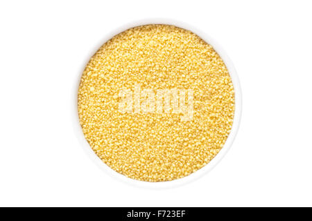 Cous cous from above in a cup isolated on white background Stock Photo