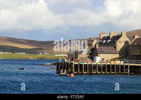 Wooden pier, The Lodberries Lerwick Shetland Islands Scotland UK Stock Photo