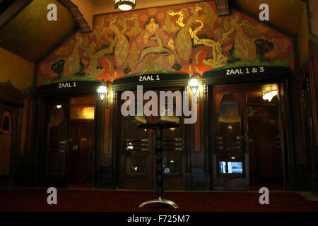 Interior Pathé Tuschinski, an Art Nouveau film theater in Amsterdam, Netherlands, location of IDFA film festival November 2015 Stock Photo