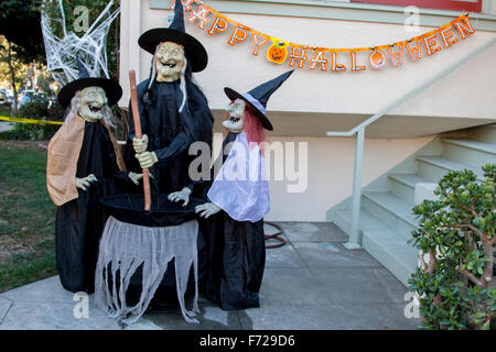 Halloween celebration on Russell Street in Berkeley California. Mostly for the kids, but the adults can't resist! Stock Photo