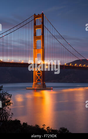 Golden-Gate Bridge at Dusk, San Francisco, California Stock Photo