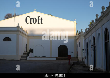 Croft sherry brand sign on building, Gonzalez Byass bodega, Jerez de la Frontera, Cadiz province, Spain Stock Photo