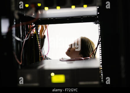 Technician working on the server Stock Photo