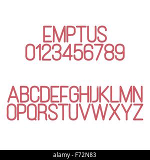 set of stylish, alphabet letters and numbers isolated on white background. vector hand drawn, outline font type Stock Vector