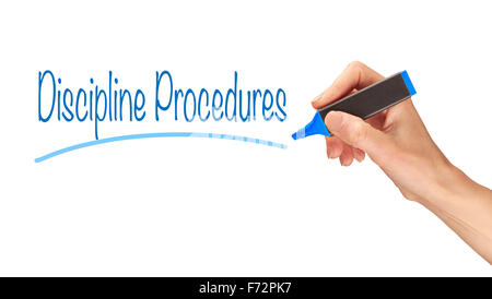 Discipline Procedures, Induction Training headlines concept. Stock Photo