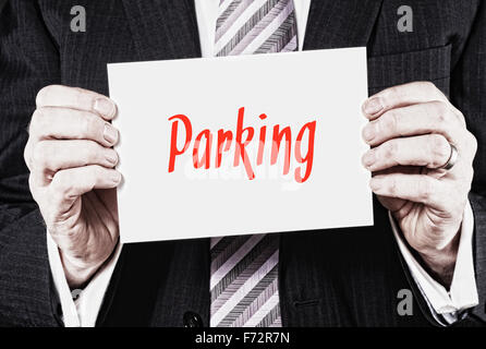 Parking, Induction Training headlines concept. Stock Photo