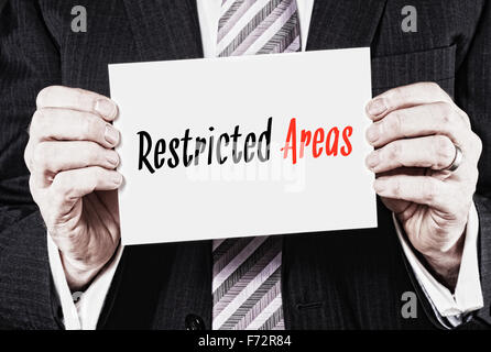 Restricted Areas, Induction Training headlines concept. Stock Photo