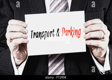 Transport & Parking, Induction Training headlines concept. Stock Photo