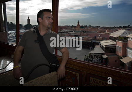 Famous traditional moroccan bread served on a terrace beside Jemaa El fna Square in Marrakesh Stock Photo
