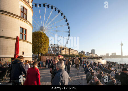 Ferris wheel in the old town of Duesseldorf Stock Photo