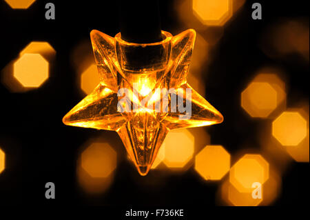 Close up shot of single Christmas  light. Stock Photo