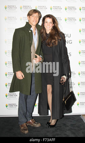 Halcyon Gallery, London, November 24th 2015. Mayor of London Boris Johnson joins celebrities and business leaders at Mayfair’s Halcyon Gallery where pictures from a book showcasing London’s true colours will be sold to raise money for the Mayor’s Fund For London, which helps disadvantaged youths gain a foothold on the employment ladder. PICTURED: Prince Louis and Princess Tessy of Luxembourg. Credit:  Paul Davey/Alamy Live News Stock Photo