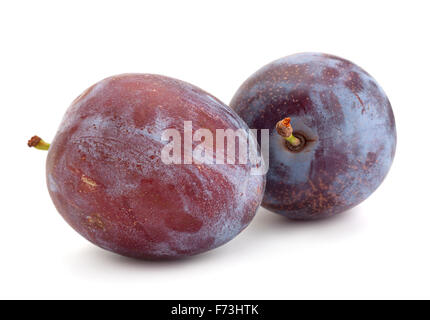 Plum fruit isolated on white background Stock Photo