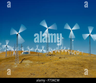 Wind turbines, Altamont Pass, near Livermore, California. Stock Photo