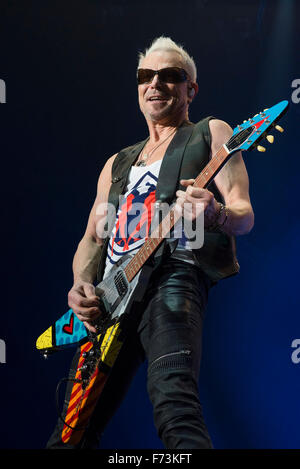 Paris, France. 24th Nov, 2015. German rock band 'Scorpions' with guitarist Rudolf Schenker give a concert in the sold-out Bercy hall in Paris, France, 24 November 2015. Photo: Nicolas Carvalho Ochoa/dpa/Alamy Live News Stock Photo