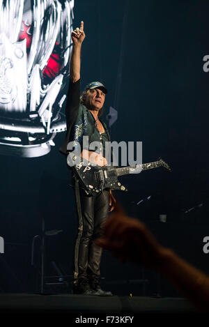Paris, France. 24th Nov, 2015. German rock band 'Scorpions' with guitarist Matthias Jabs give a concert in the sold-out Bercy hall in Paris, France, 24 November 2015. Photo: Nicolas Carvalho Ochoa/dpa/Alamy Live News Stock Photo