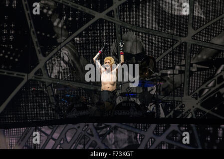 Paris, France. 24th Nov, 2015. German rock band 'Scorpions' with drummer James Kottak give a concert in the sold-out Bercy hall in Paris, France, 24 November 2015. Photo: Nicolas Carvalho Ochoa/dpa/Alamy Live News Stock Photo