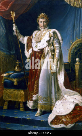 Jean Auguste Dominique Ingres - Napoleon Bonaparte as Emperor Napoleon I on Imperial throne Stock Photo