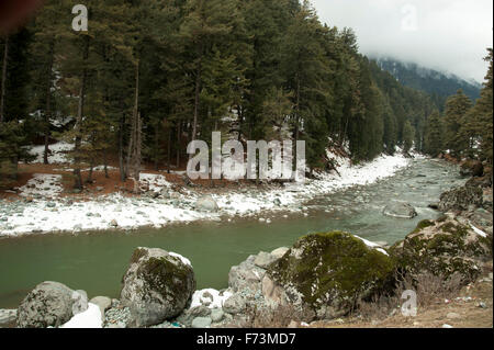 Lidder river, pahalgam, kashmir, india, asia Stock Photo