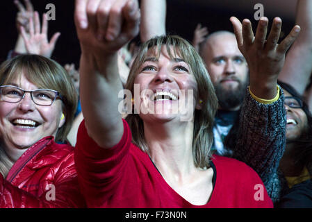 Paris, France. 24th Nov, 2015. Peopke attennd the concert from German rock band 'Scorpions' in the sold-out Bercy hall in Paris, France, 24 November 2015. Photo: Nicolas Carvalho Ochoa/dpa/Alamy Live News Stock Photo