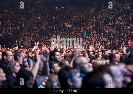 Paris, France. 24th Nov, 2015. Peopke attend the concert from German rock band 'Scorpions' in the sold-out Bercy hall in Paris, France, 24 November 2015. Photo: Nicolas Carvalho Ochoa/dpa/Alamy Live News Stock Photo