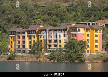 Apartments, dasve lake, lavasa, pune, maharashtra, india, asia Stock Photo
