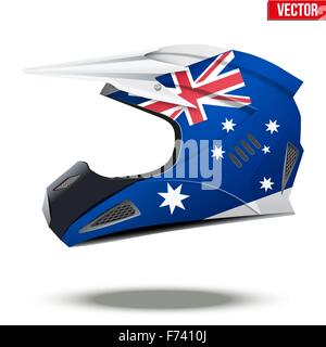 Australia Flag on Motorcycle Helmets Stock Vector